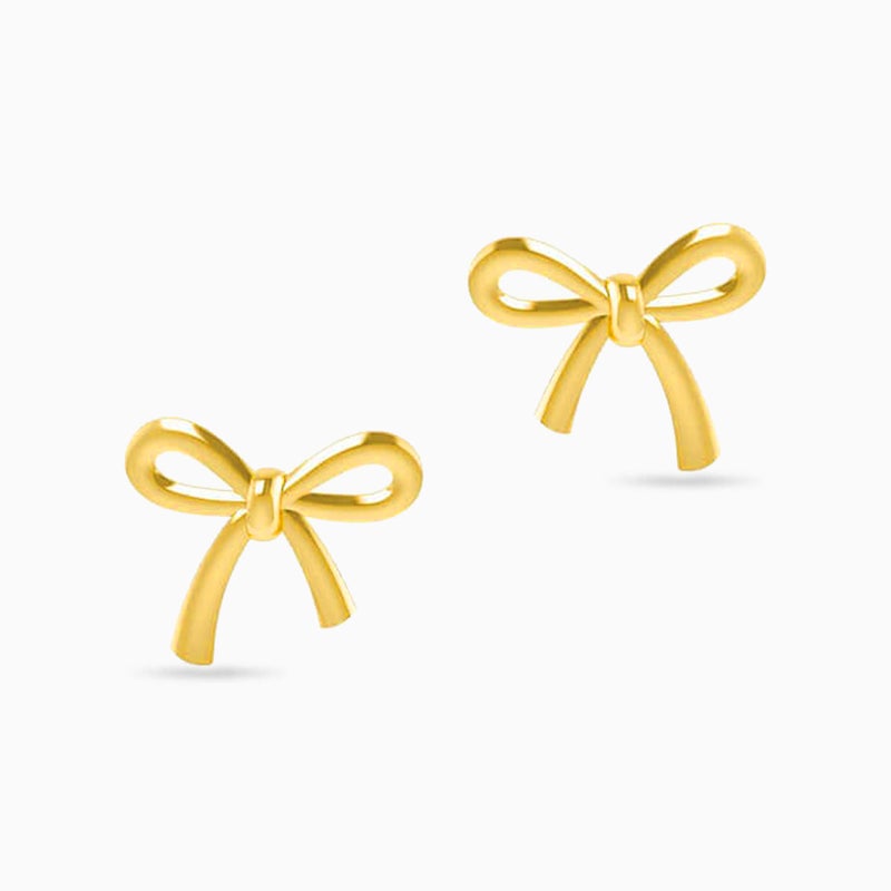 Miss L' by L'azurde Bow Stud Earrings in 18K Gold - Image 3